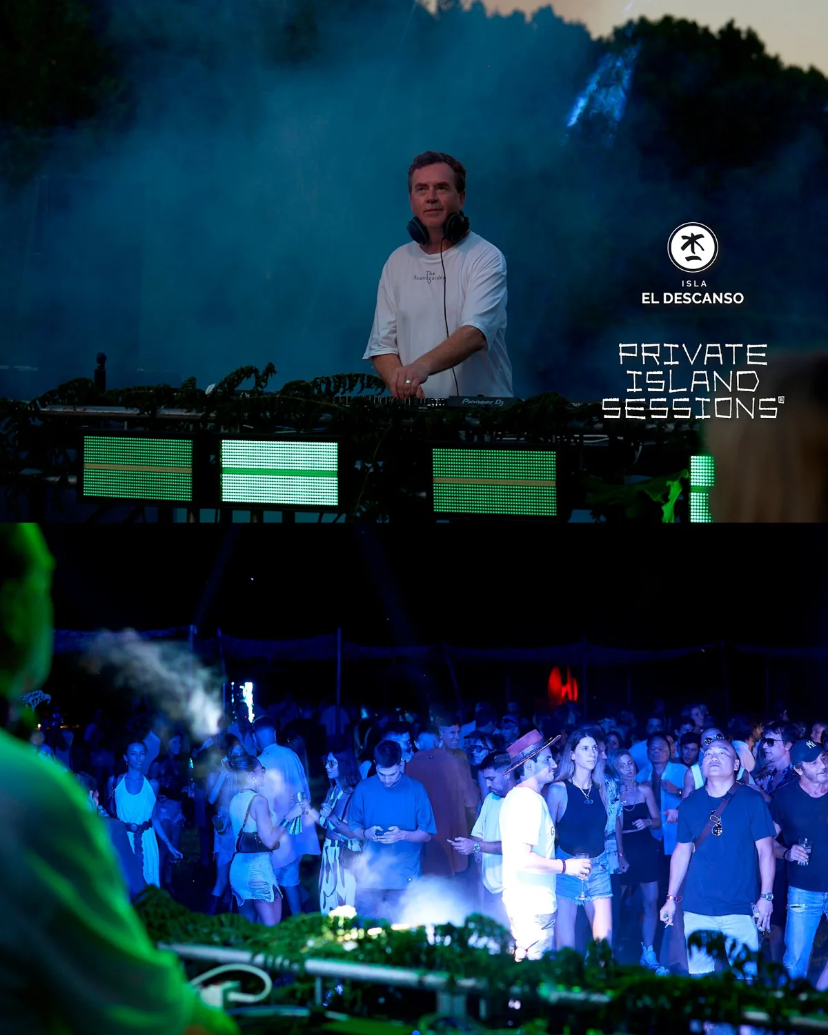 DJ y público durante la noche
